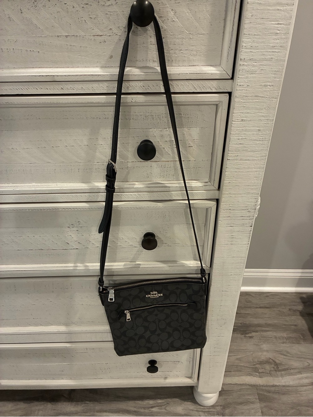 Coach Black Signature Crossbody Messenger Bag